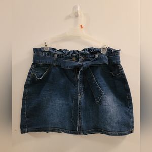Angel Kiss Denim Mini Skirt L